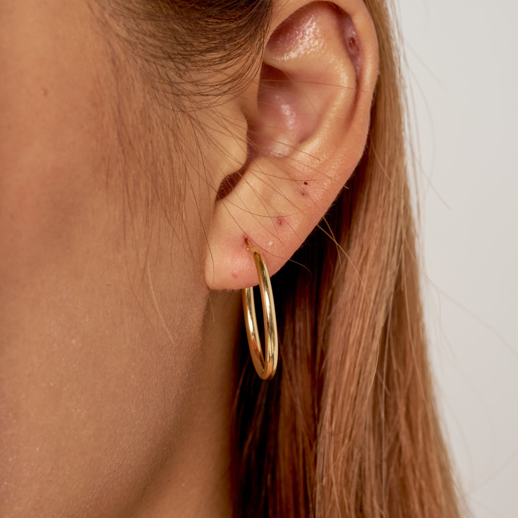 9 Carat Gold Hoop Earrings 2.5cm