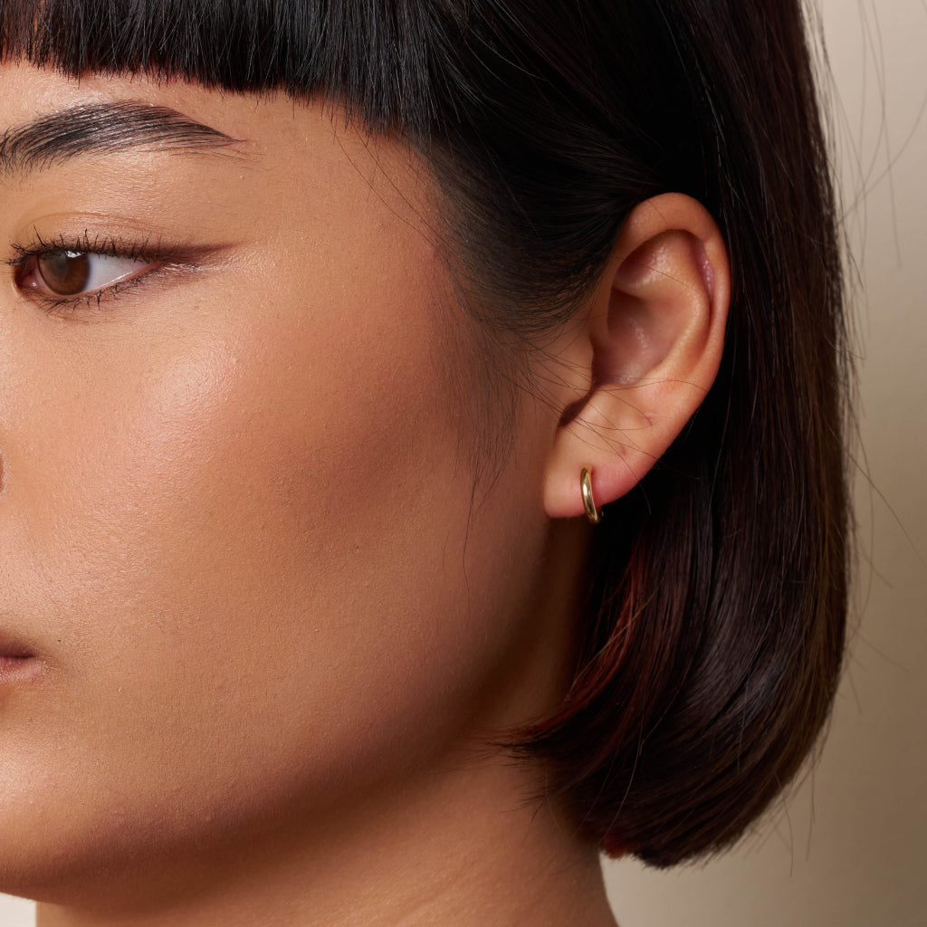 9 Carat Gold Hoop Earrings 1cm