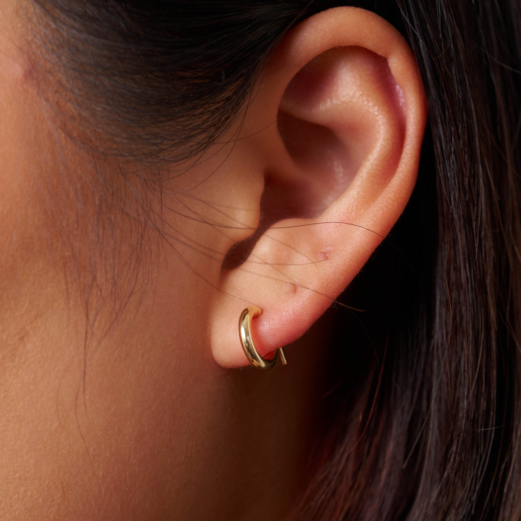 9 Carat Gold Hoop Earrings 1cm