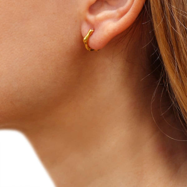 Curvy Huggie Hoop Earrings | Anartxy