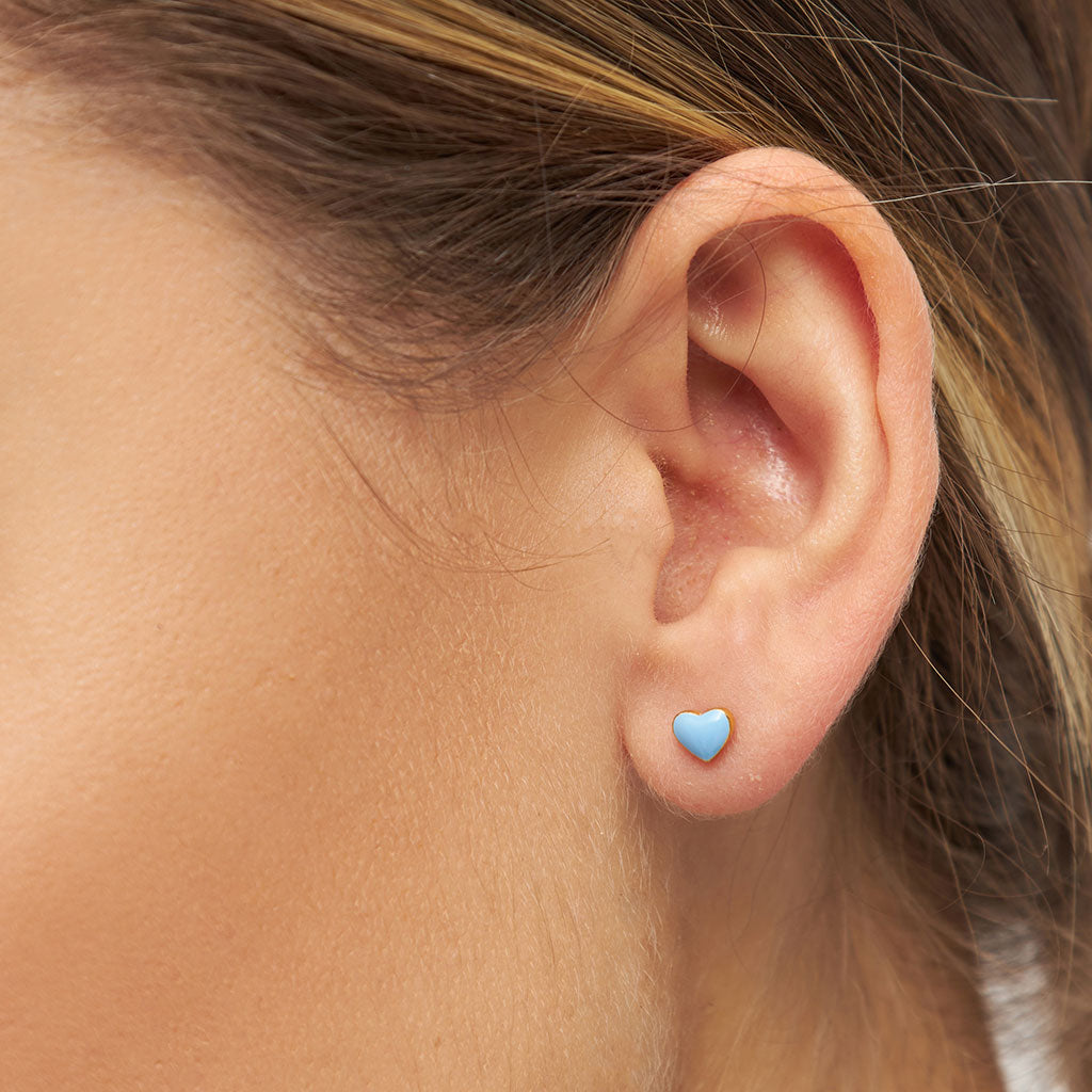 Enamel Love Heart Single Stud Earring Lulu Copenhagen