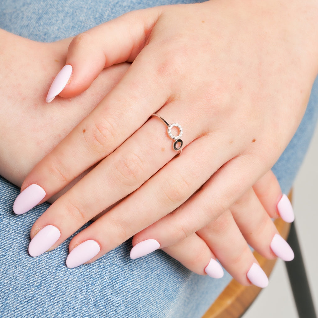 Feres Silver Double Circle Ring