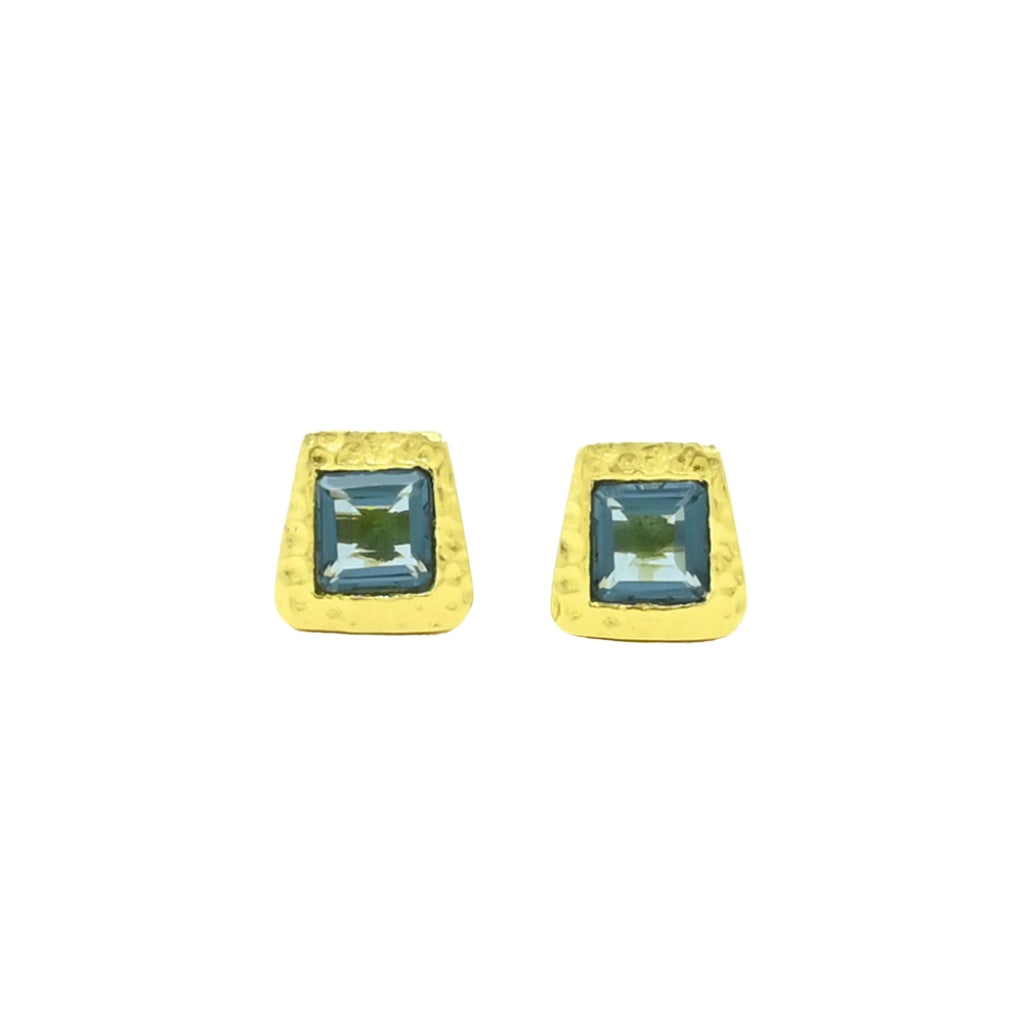 Gold Asymmetrical Stud Earrings | Aria | Noyre