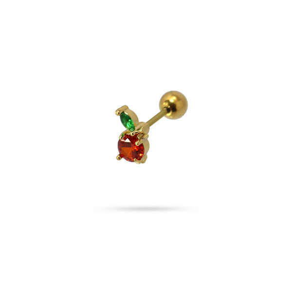 Gold Cherry Ball Back Stud Earrings | Anartxy