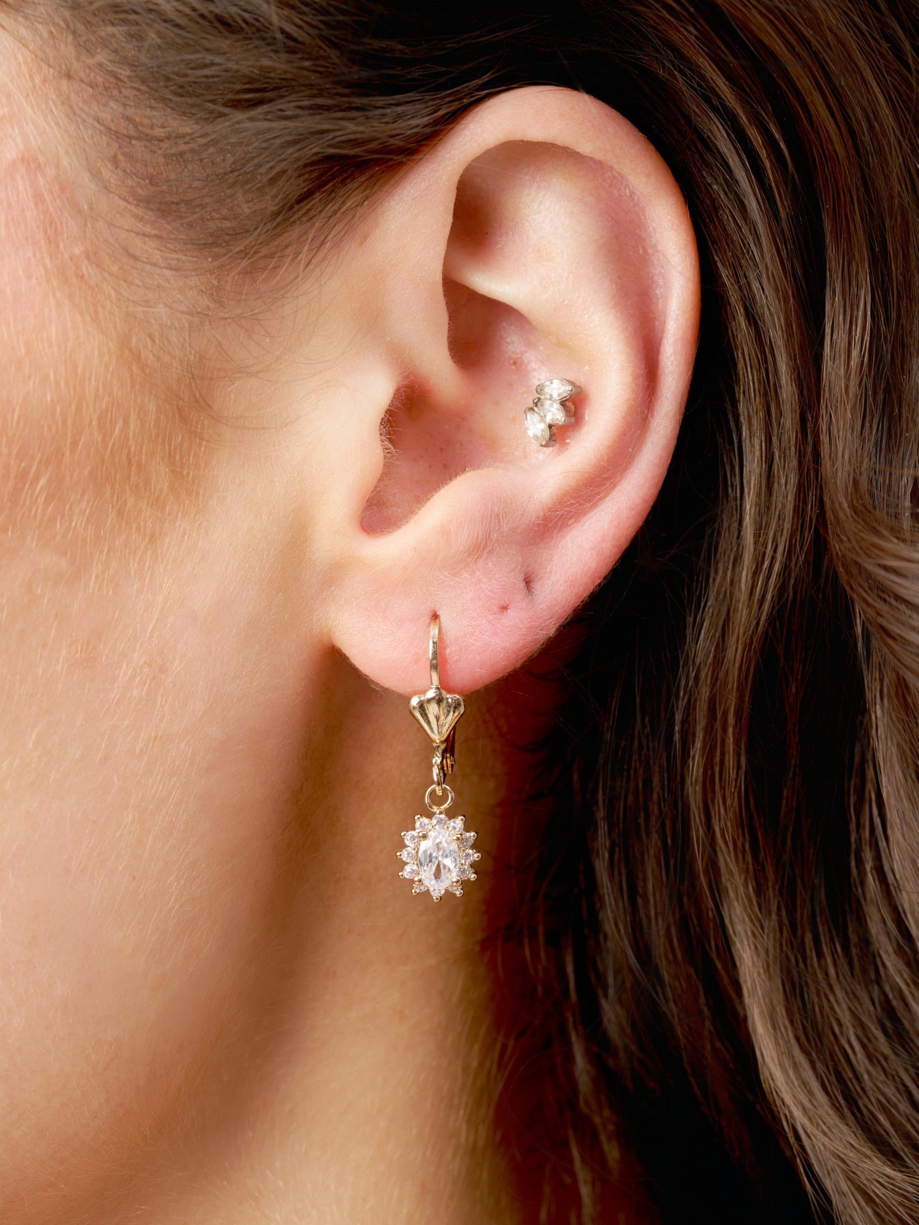 Gold Cluster Drop Earrings | Fleur