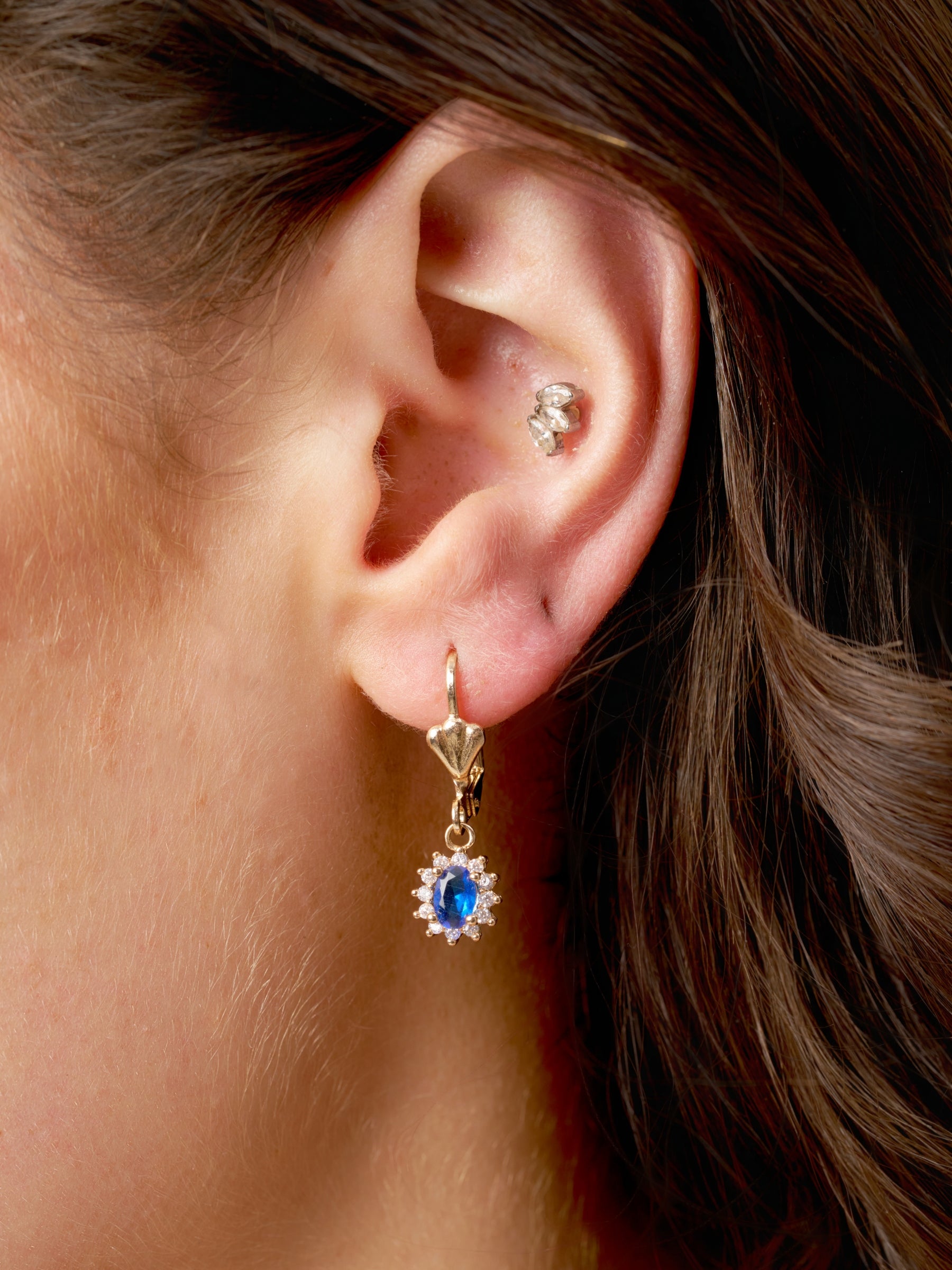 Gold Cluster Drop Earrings | Fleur