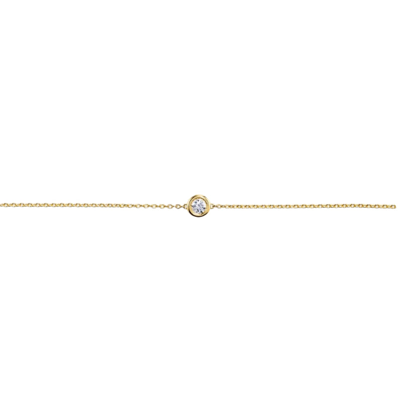 Gold Delicate Circle Stone Bracelet