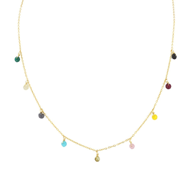 Gold Delicate Multicolour Beaded Necklace | Anartxy