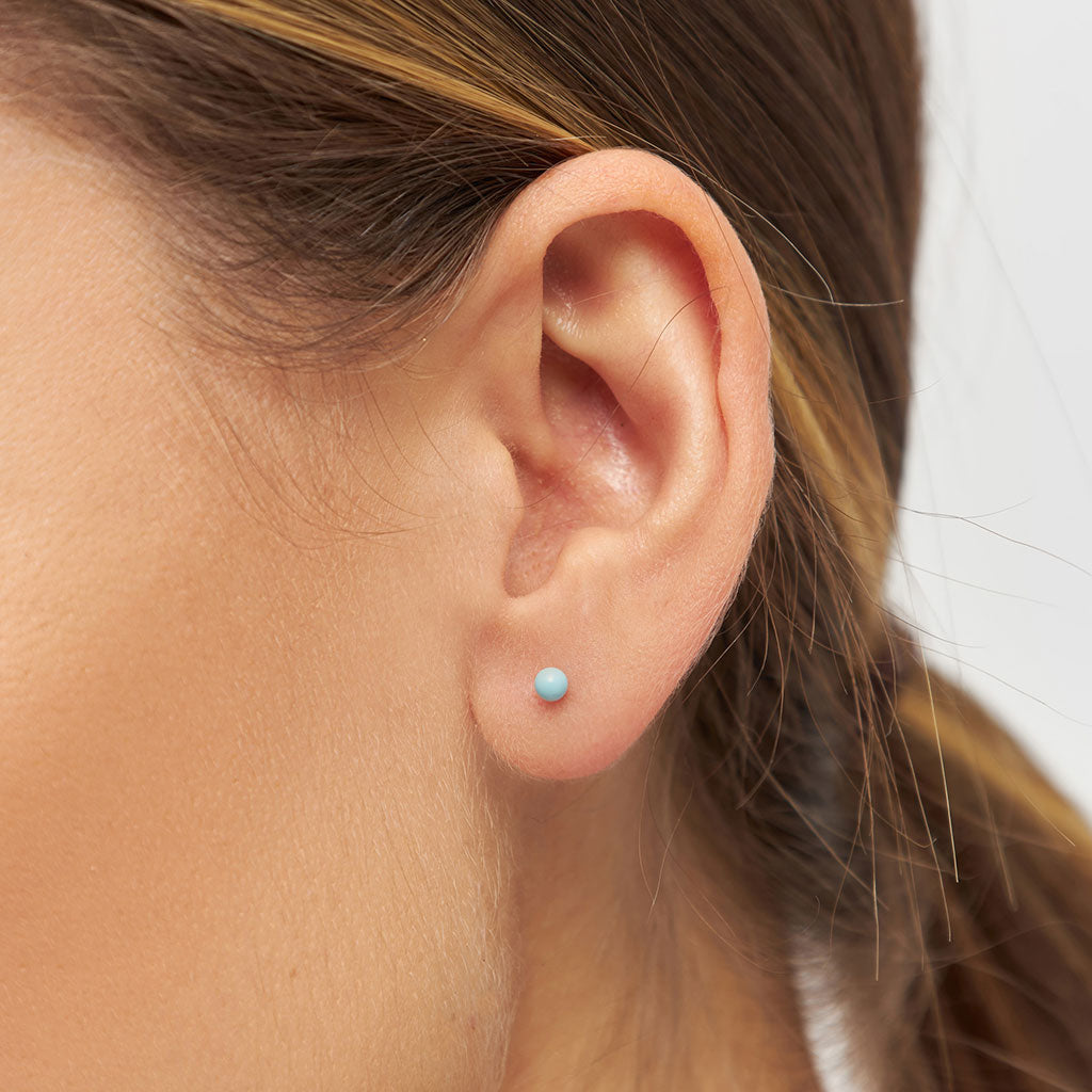 Gold Enamel Coloured Ball Single Stud Earring
