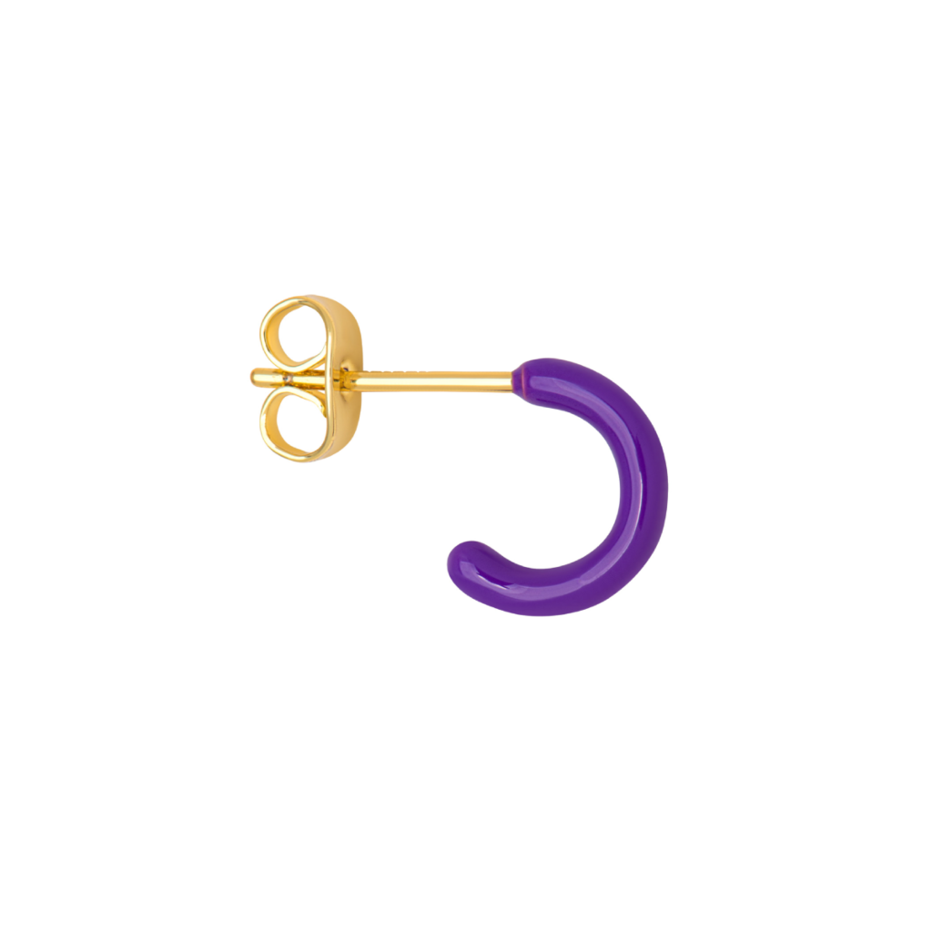 Gold Enamel Coloured Single Hoop Earring | Lulu Copenhagen