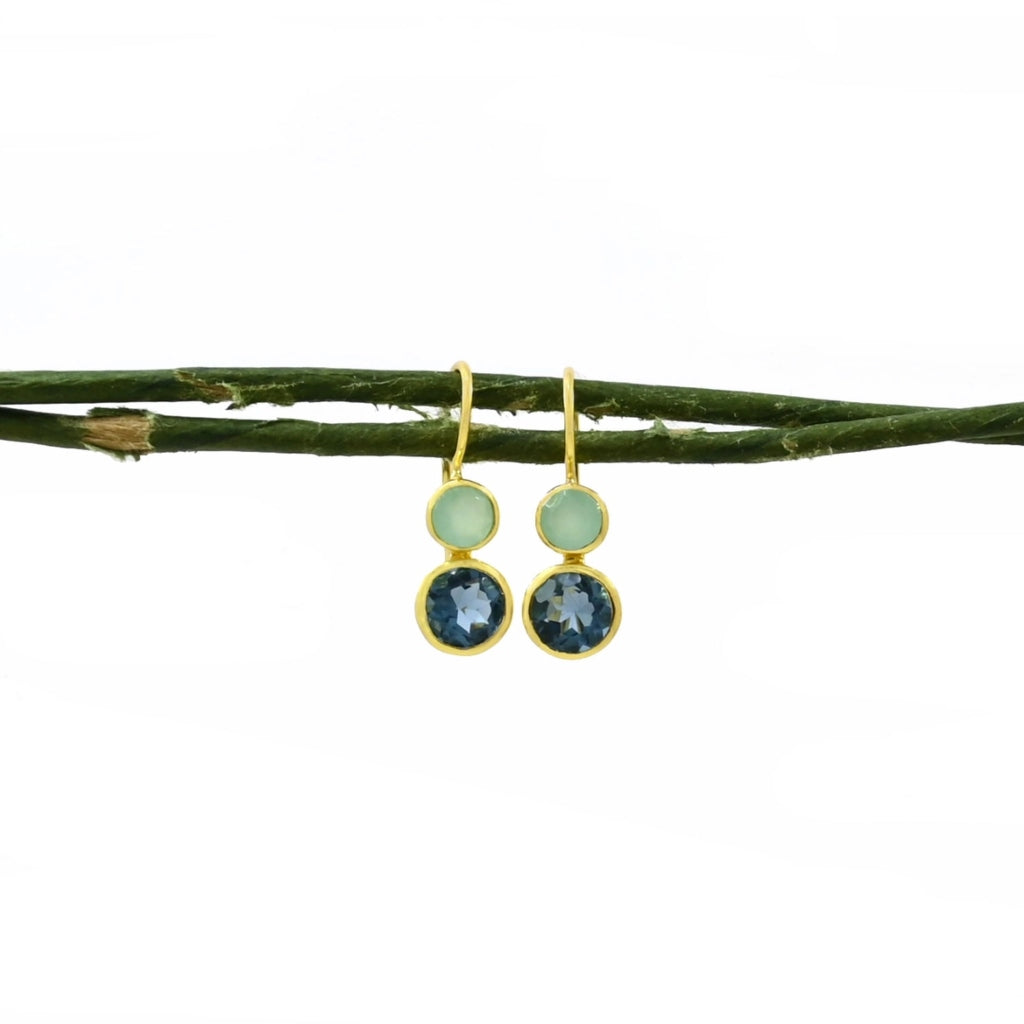 Gold Gemstone Drop Earrings | Delphine | Noyre