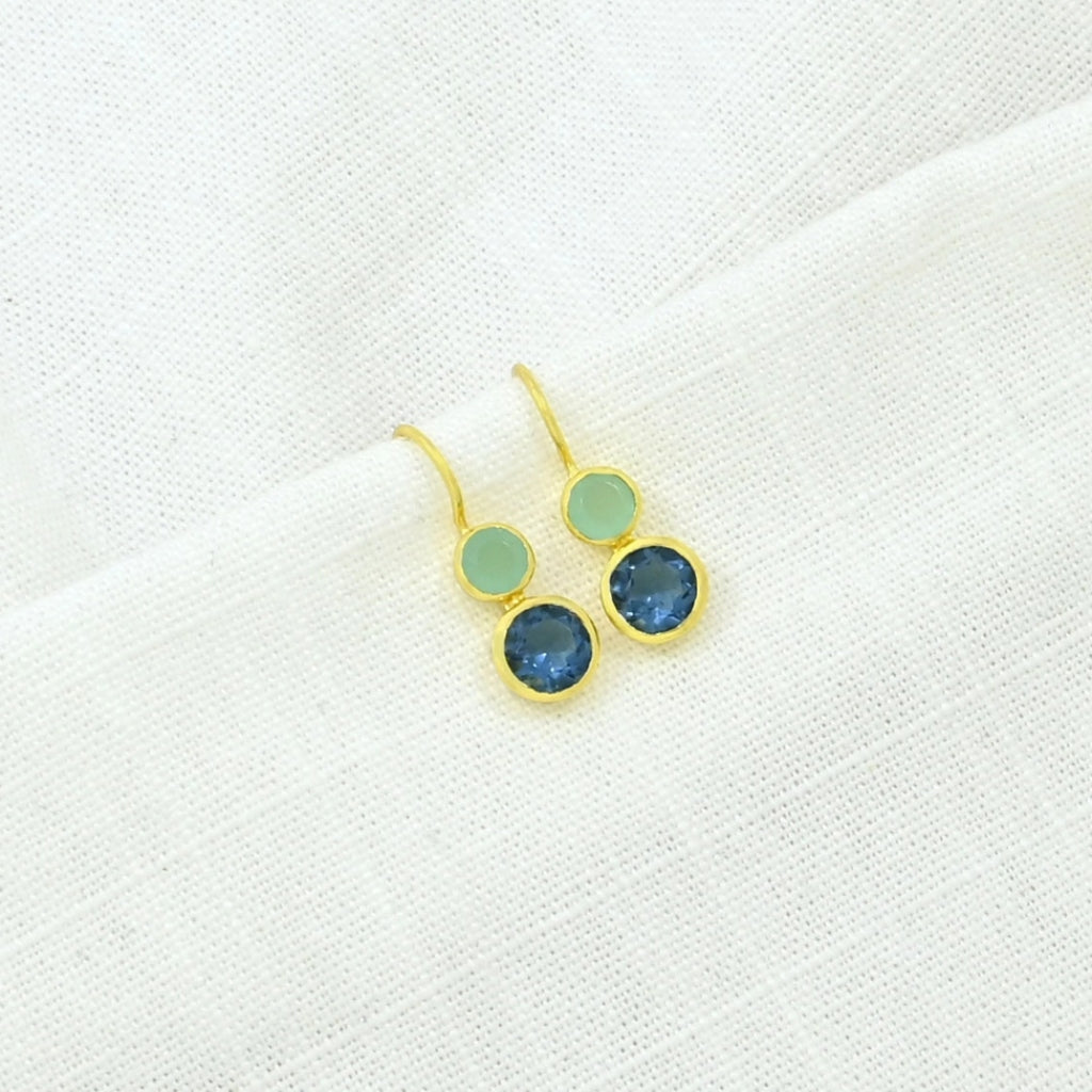 Gold Gemstone Drop Earrings | Delphine | Noyre