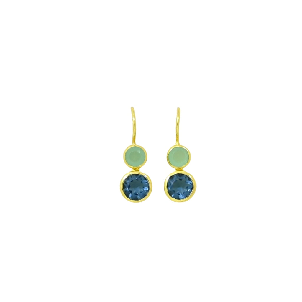 Gold Gemstone Drop Earrings | Delphine | Noyre