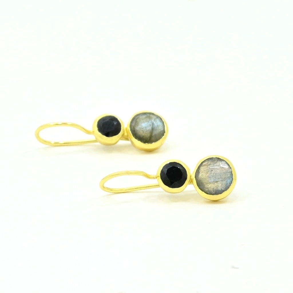 Gold Gemstone Drop Earrings | Delphine | Noyre