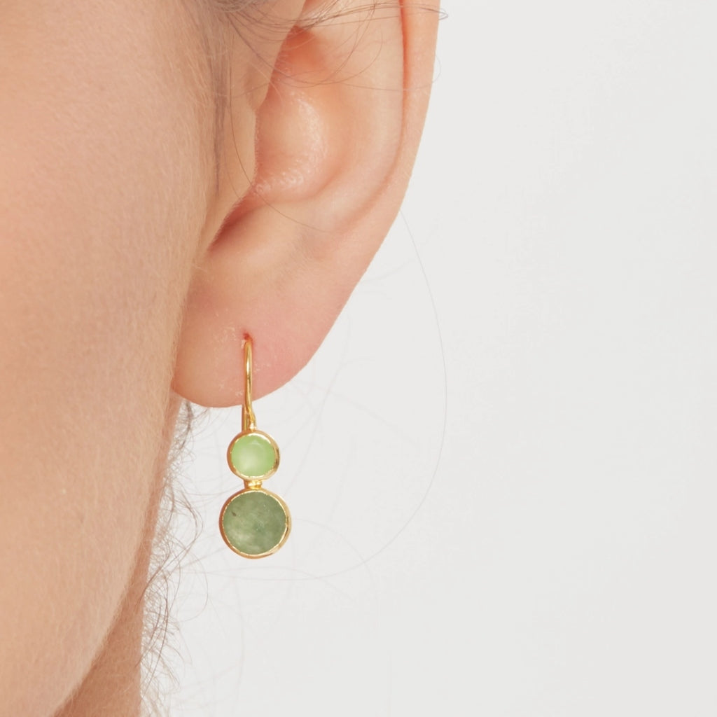 Gold Gemstone Drop Earrings | Delphine | Noyre