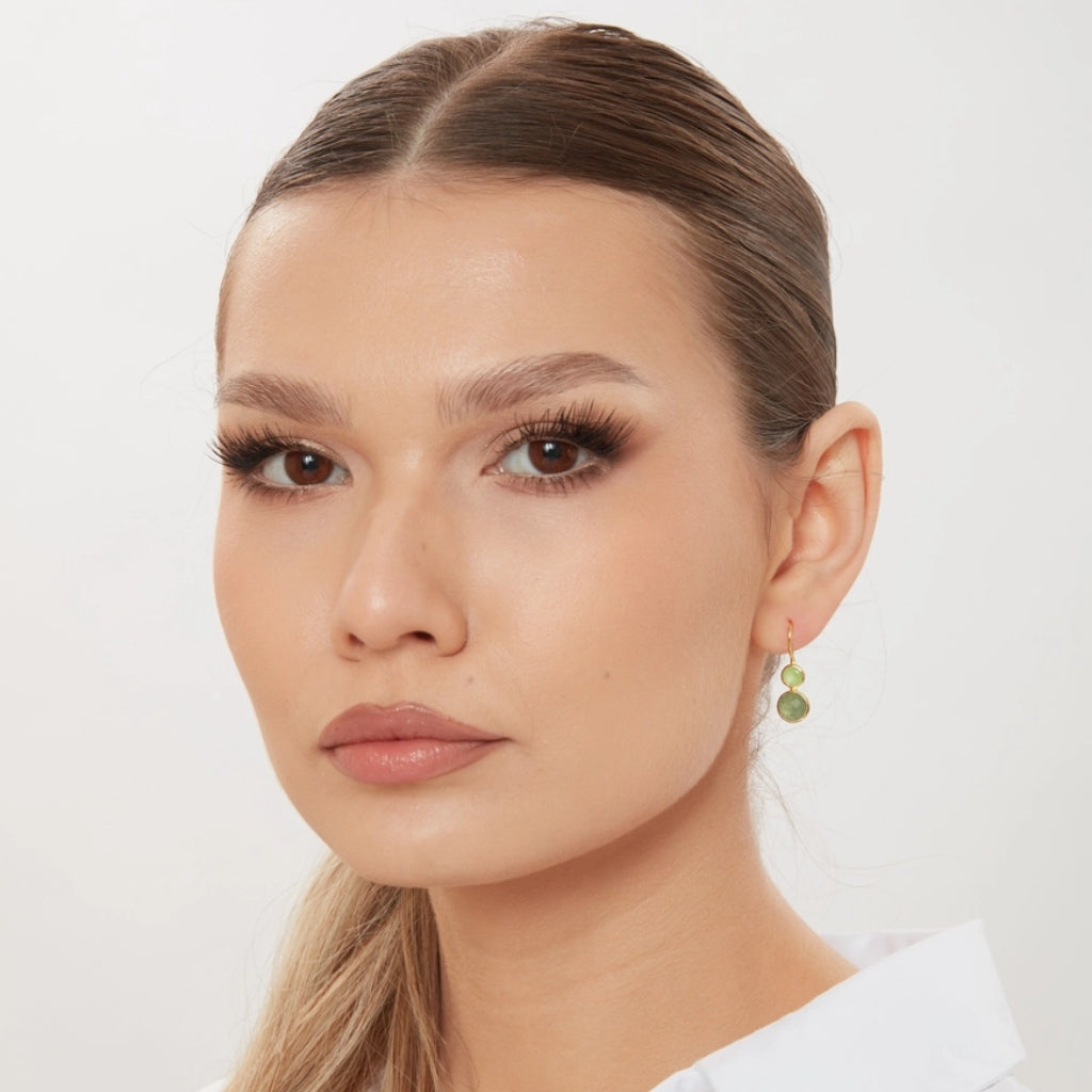 Gold Gemstone Drop Earrings | Delphine | Noyre