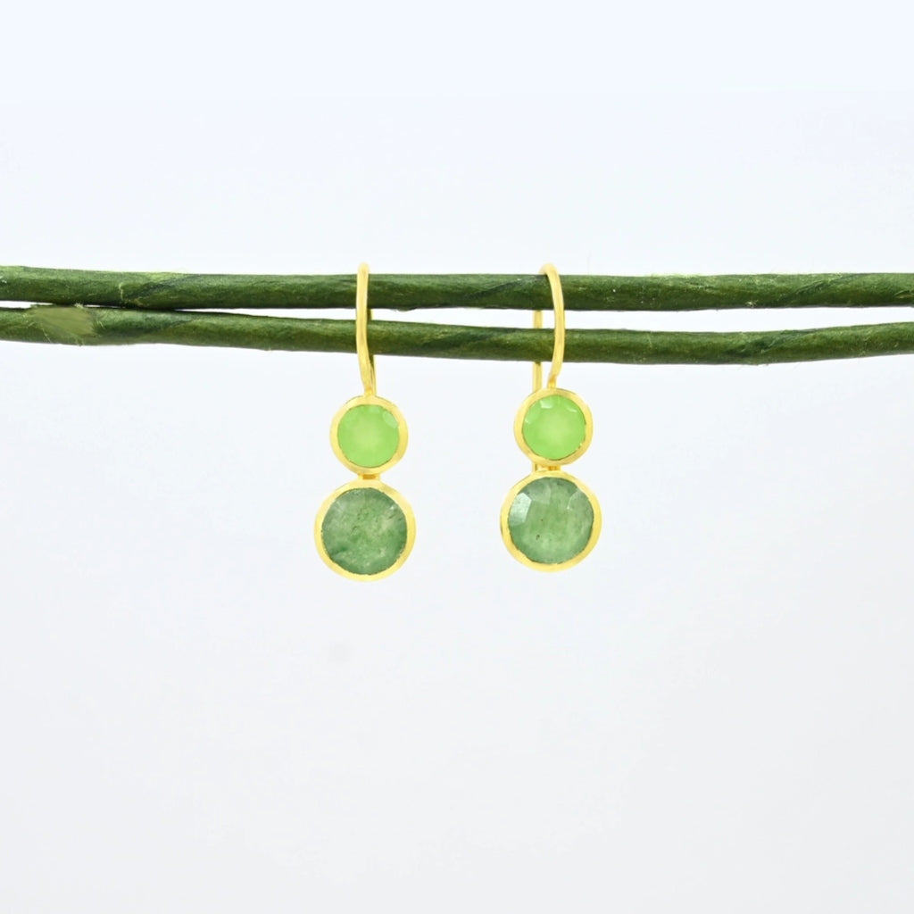 Gold Gemstone Drop Earrings | Delphine | Noyre