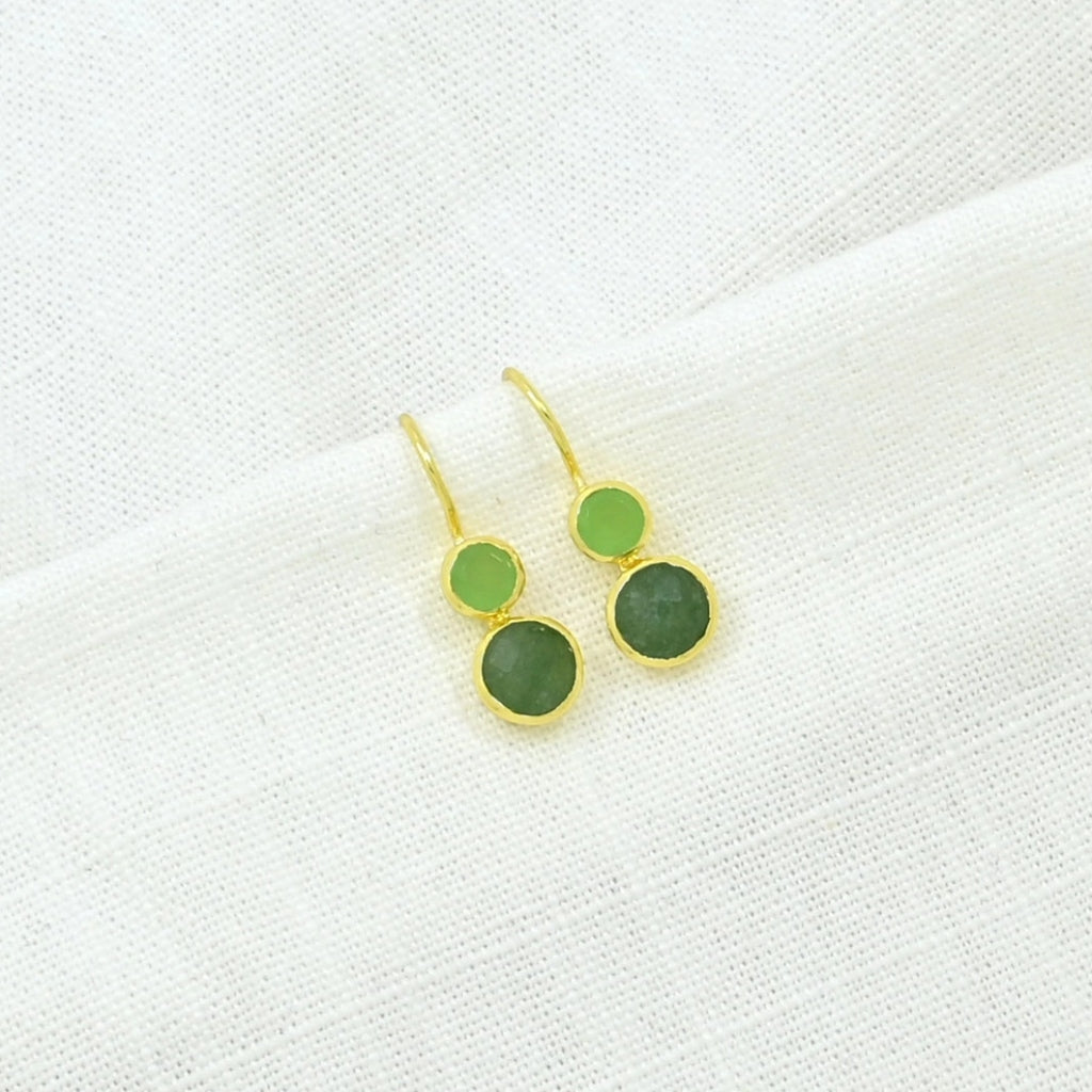 Gold Gemstone Drop Earrings | Delphine | Noyre