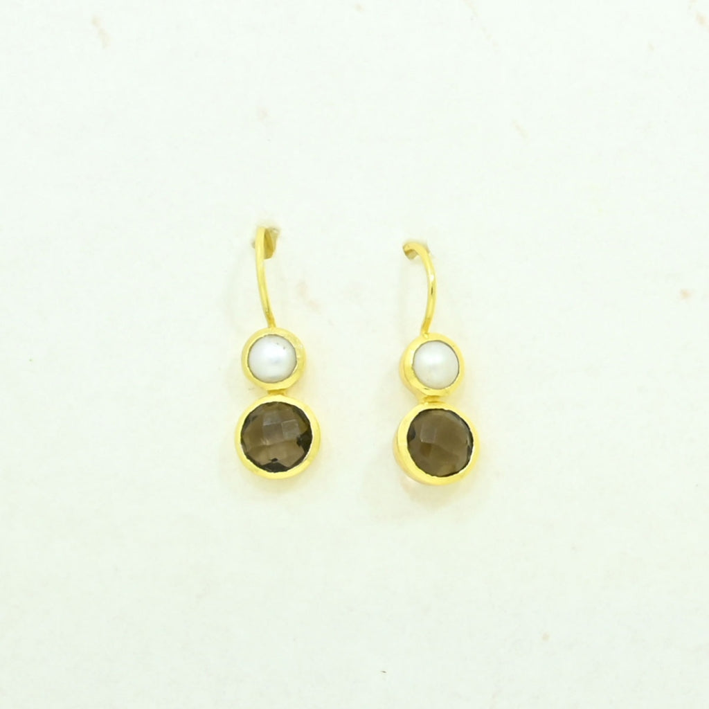 Gold Gemstone Drop Earrings | Delphine | Noyre