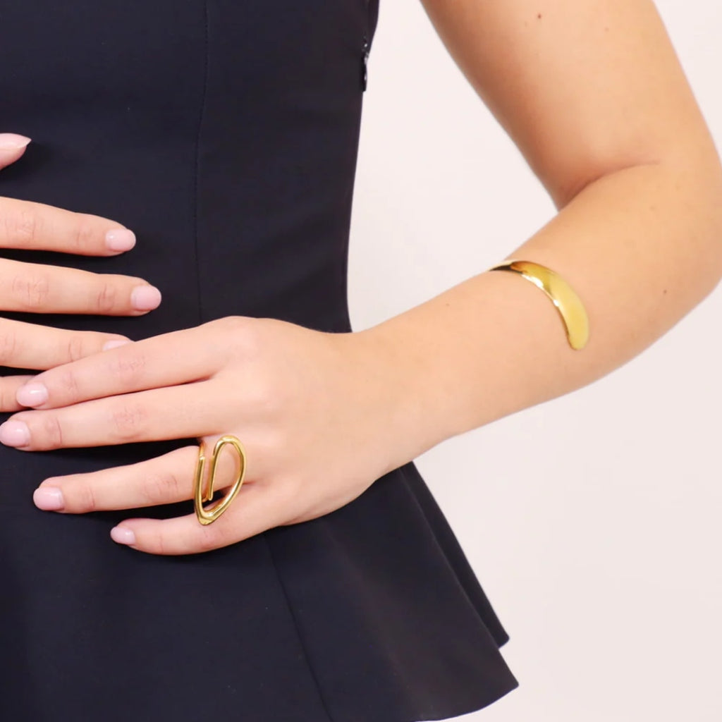 Gold Minimalist Cuff Bangle Bracelet | Anartxy