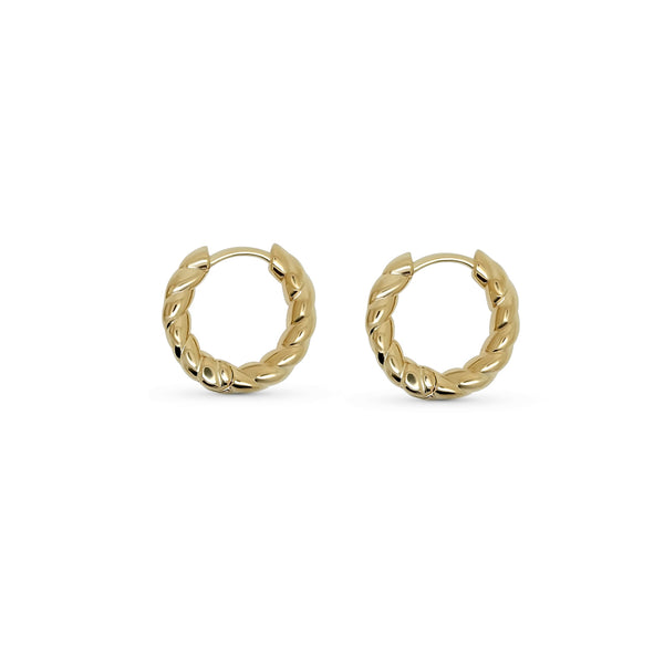 Gold Rope Huggie Hoop Earrings | Seyi