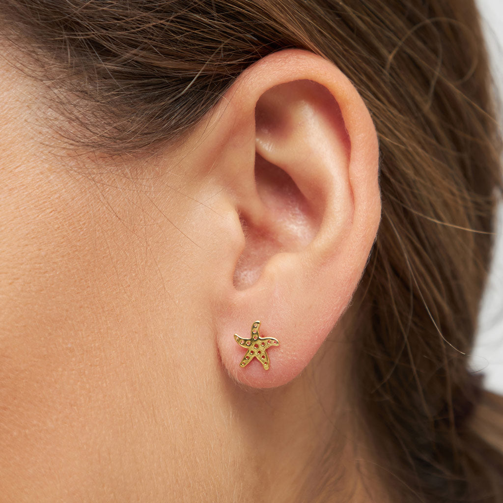 Gold Starfish Single Stud Earring