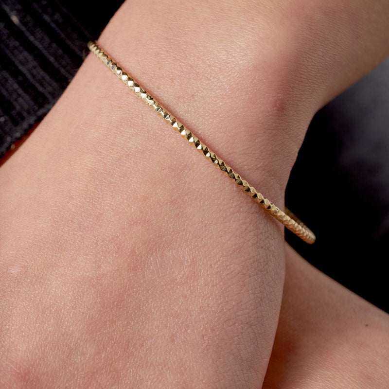 Gold Textured Bangle Bracelet | Dormi