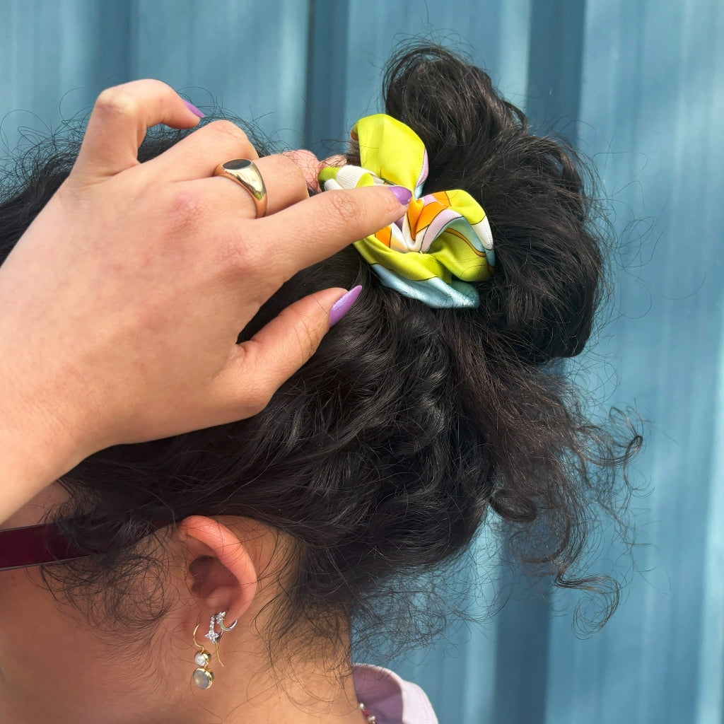 Hair Scrunchie | Anise Green Print | Chou²