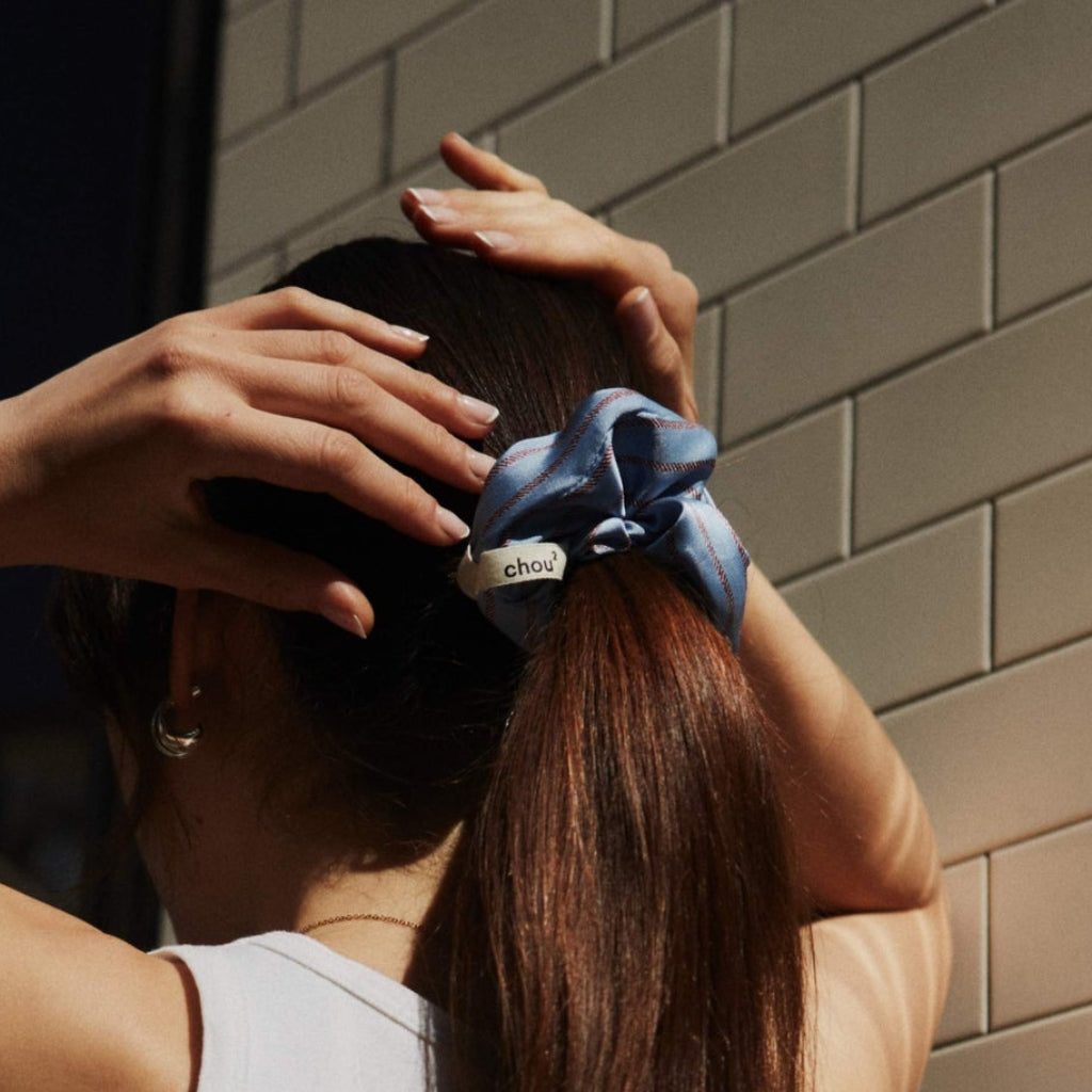 Hair Scrunchie | Blue Stripe | Chou²