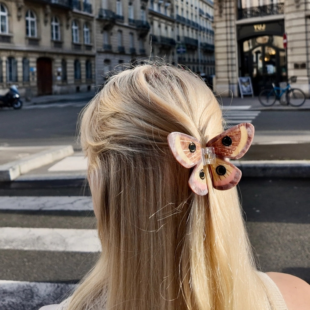 Hand-Painted Claw Hair Clip | Emperor Silk Moth | Solar Eclipse