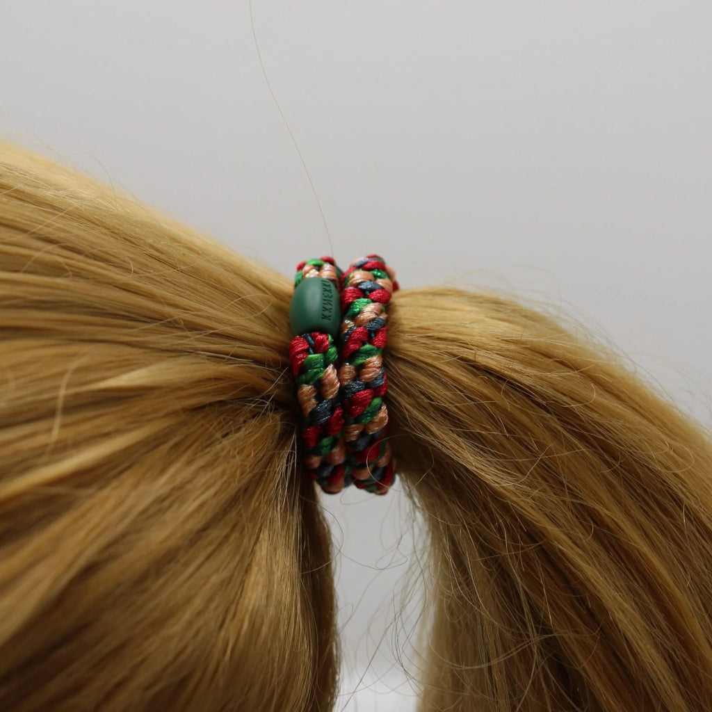 Kknekki Hair Tie | Mix | Red & Green Glitter