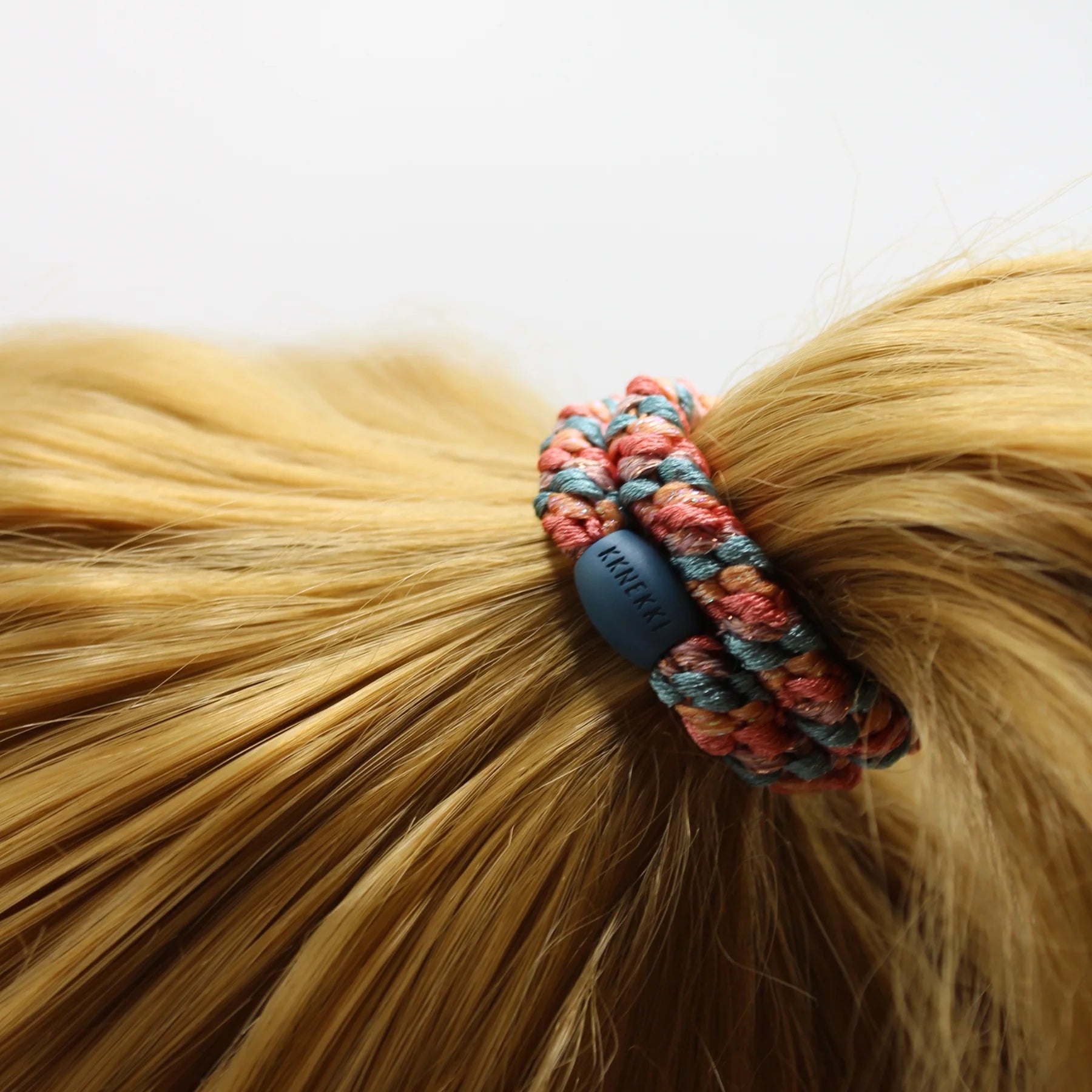 Kknekki Hair Tie | Mix | Teal & Pomerant Glitter