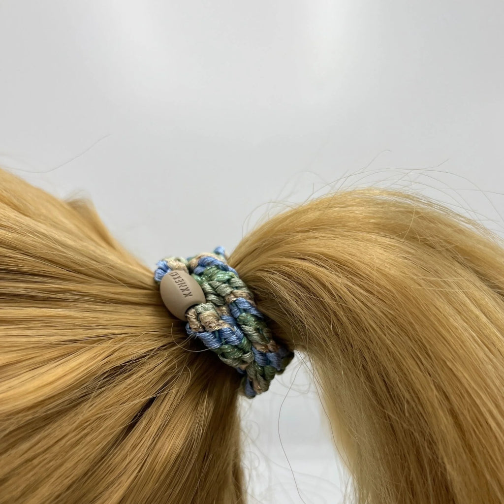 Kknekki Hair Tie | Mix | Pistachio & Sky Blue Glitter