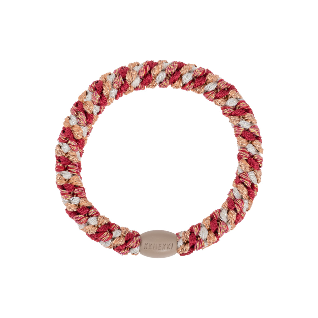 Kknekki Hair Tie | Mix | Raspberry & Ivory Glitter