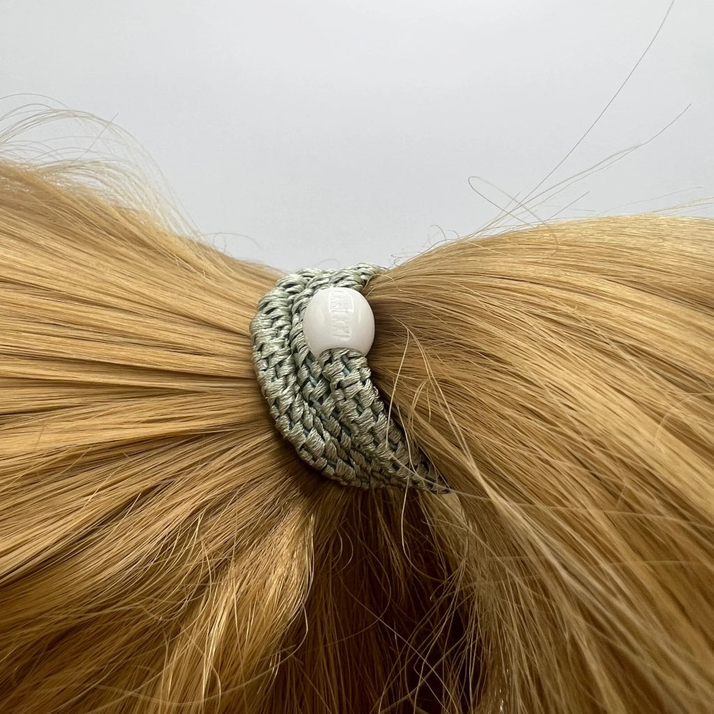 Kknekki Hair Tie | Slim Plain | Dusty Lind Green