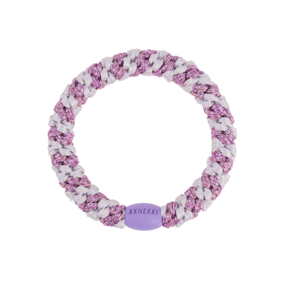 Kknekki Hair Tie | Stripe | Lavender & Pink Glitter