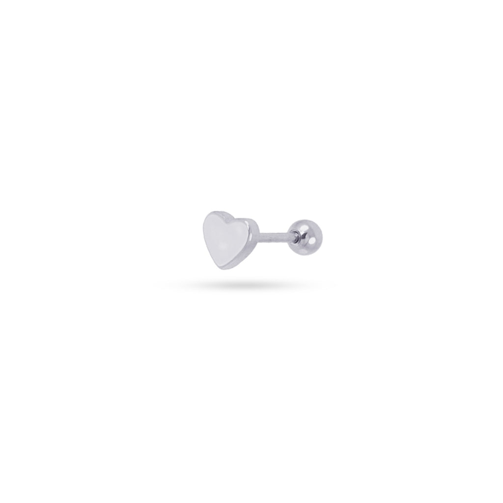 Love Heart Ball Back Single Stud Earring | Anartxy