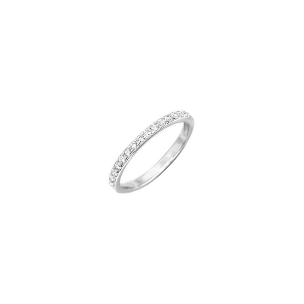 Silver Clear Stone Band Ring