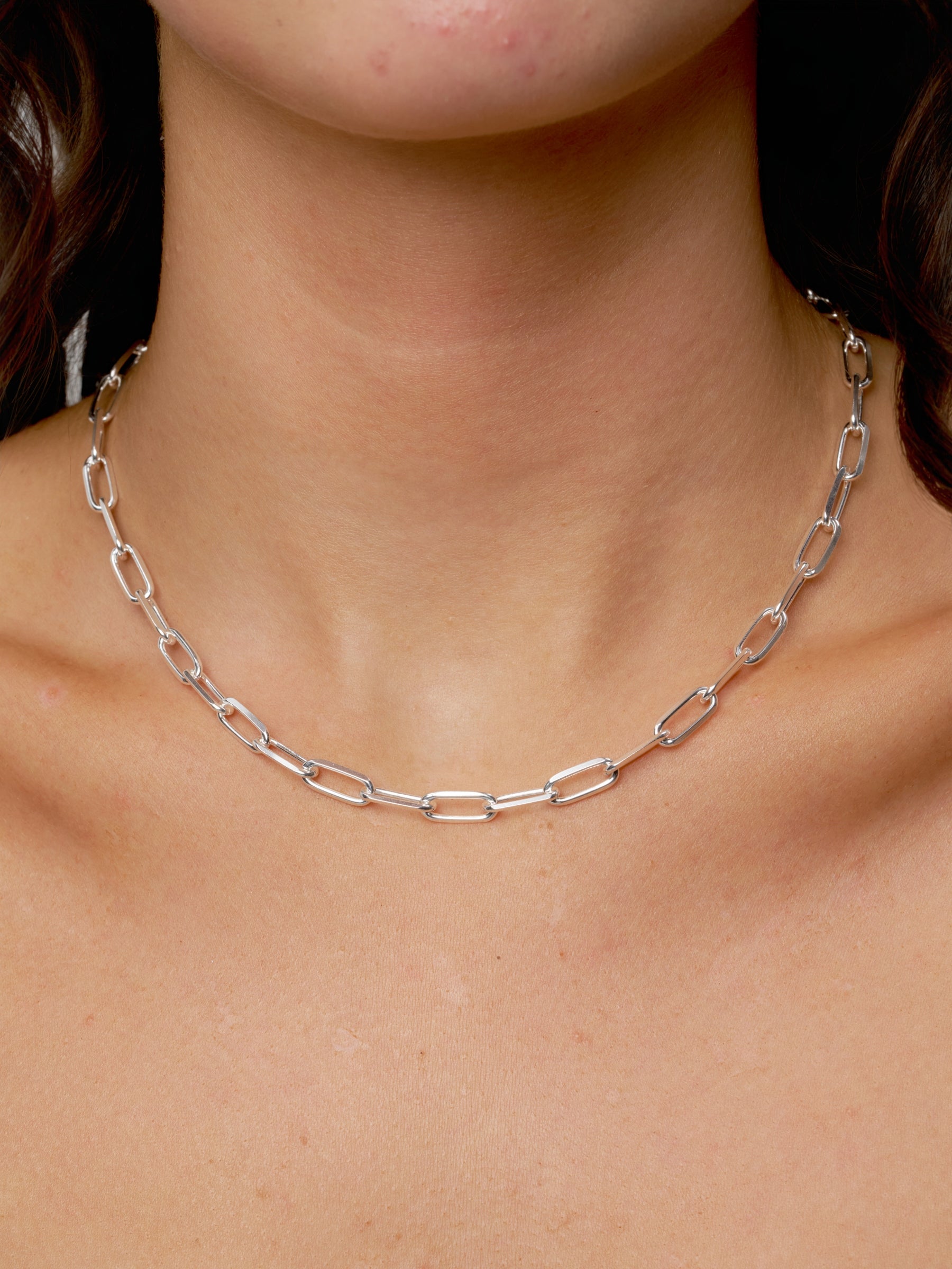 Silver Chunky Paperclip Necklace | Matea