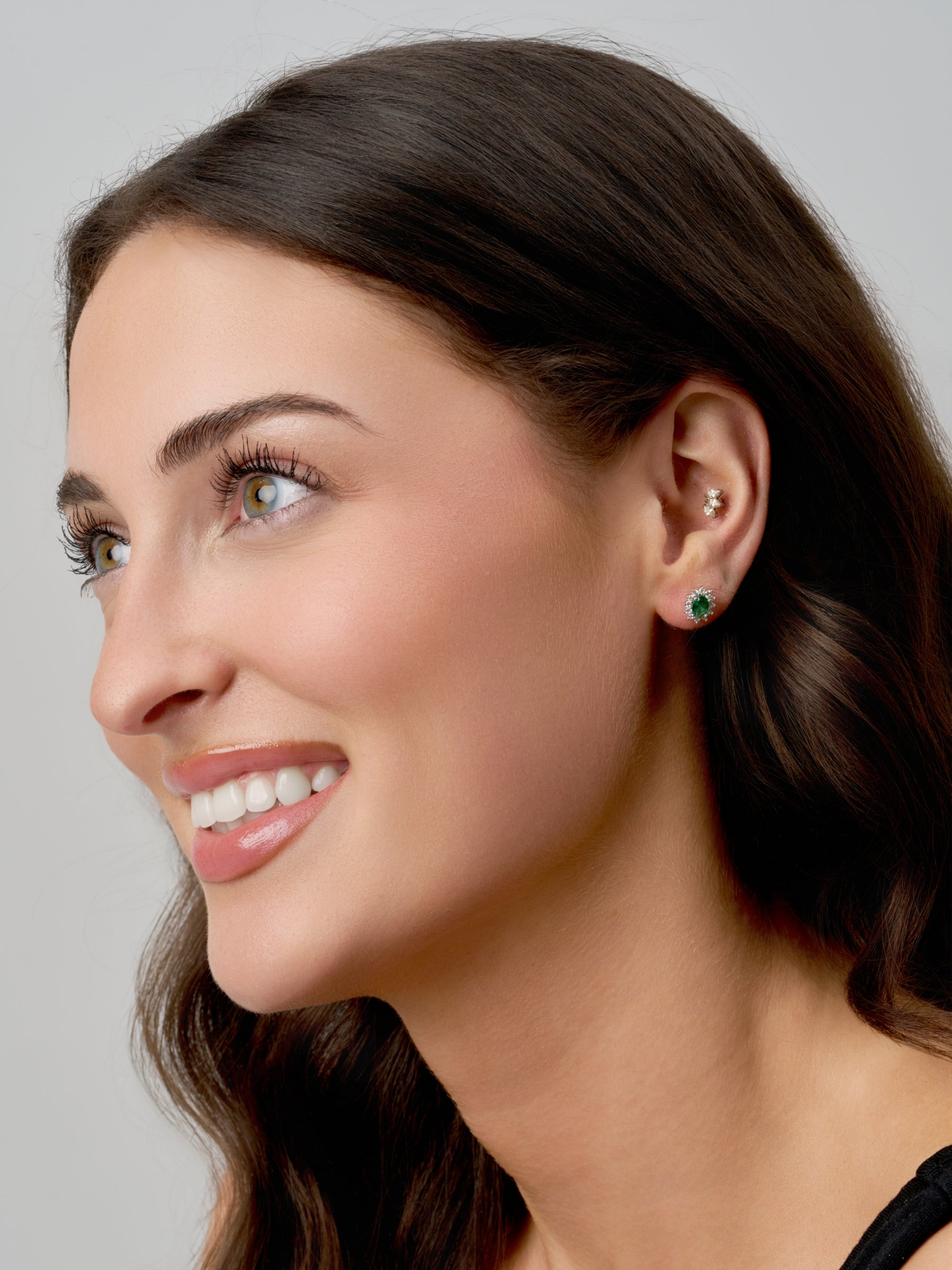 Silver Coloured Stone Cluster Stud Earrings | Bastia