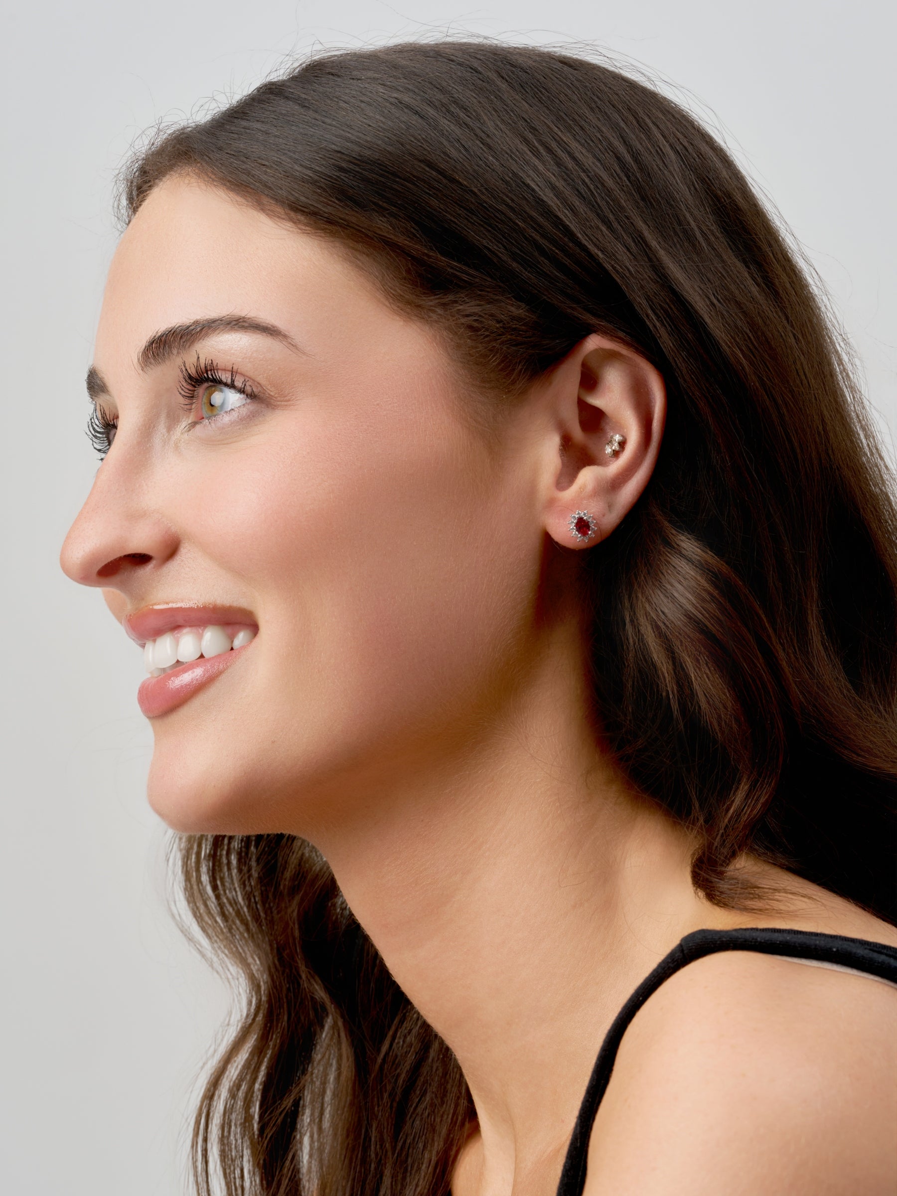 Silver Coloured Stone Cluster Stud Earrings | Bastia