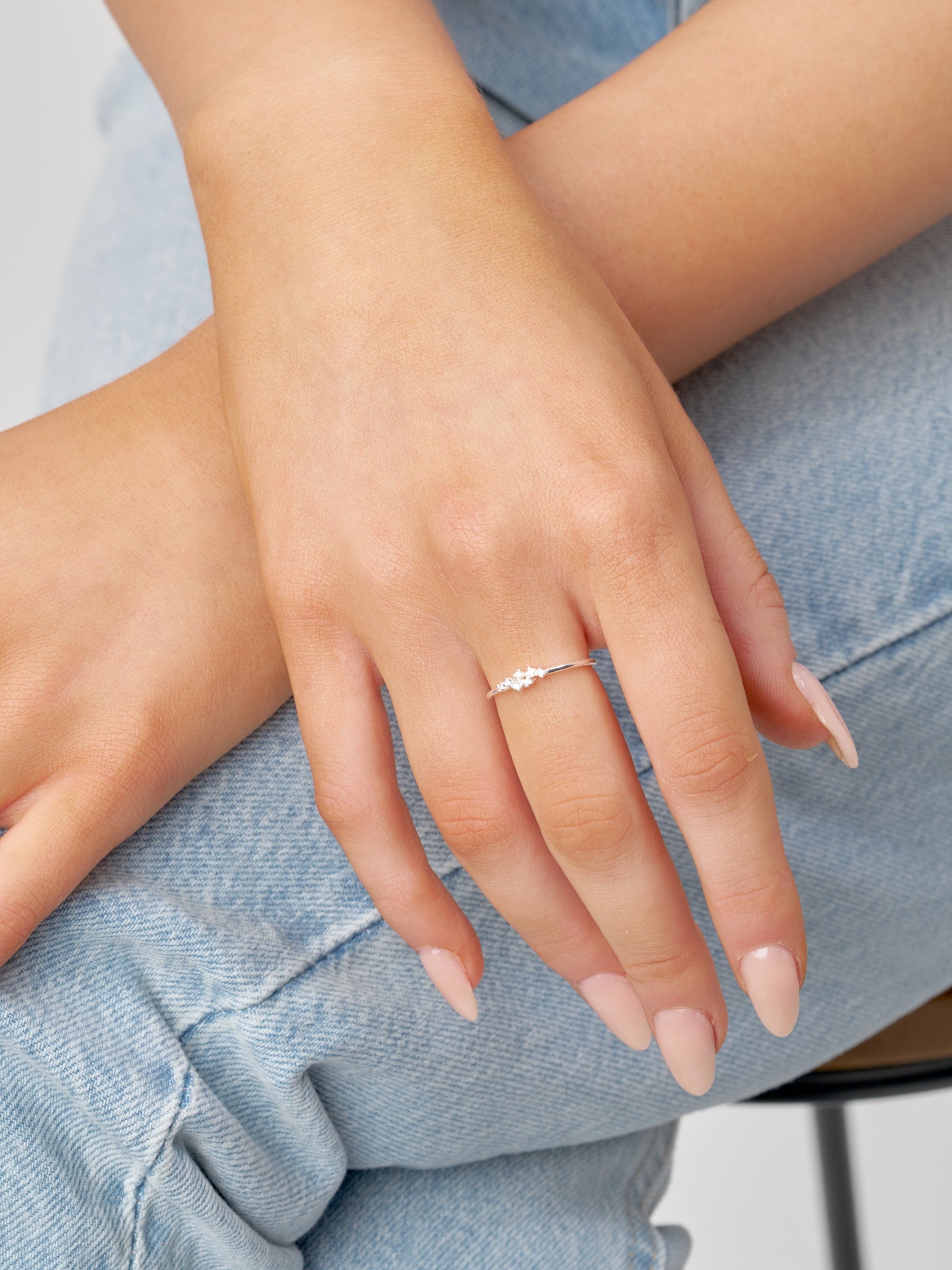 Silver Dainty Multi Stone Ring | Aelis