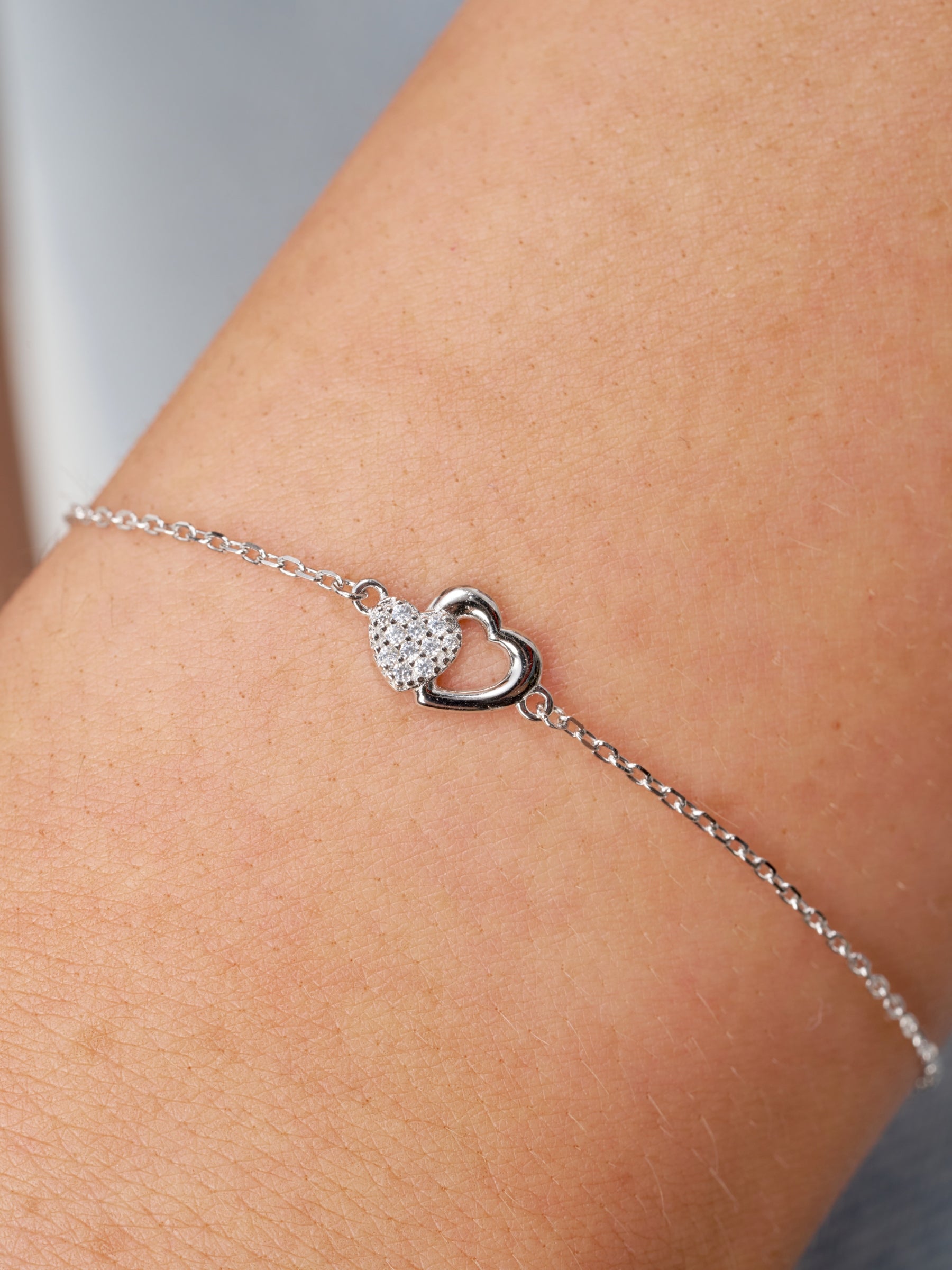 Silver Double Heart Bracelet | Effy