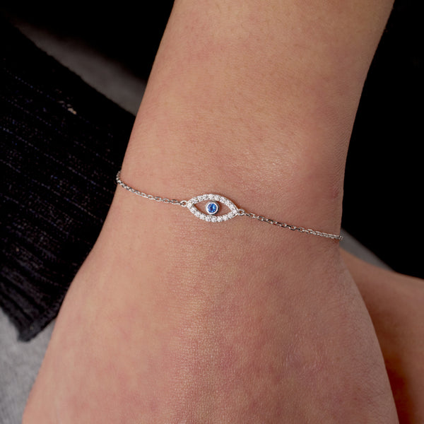 Silver Evil Eye Bracelet 