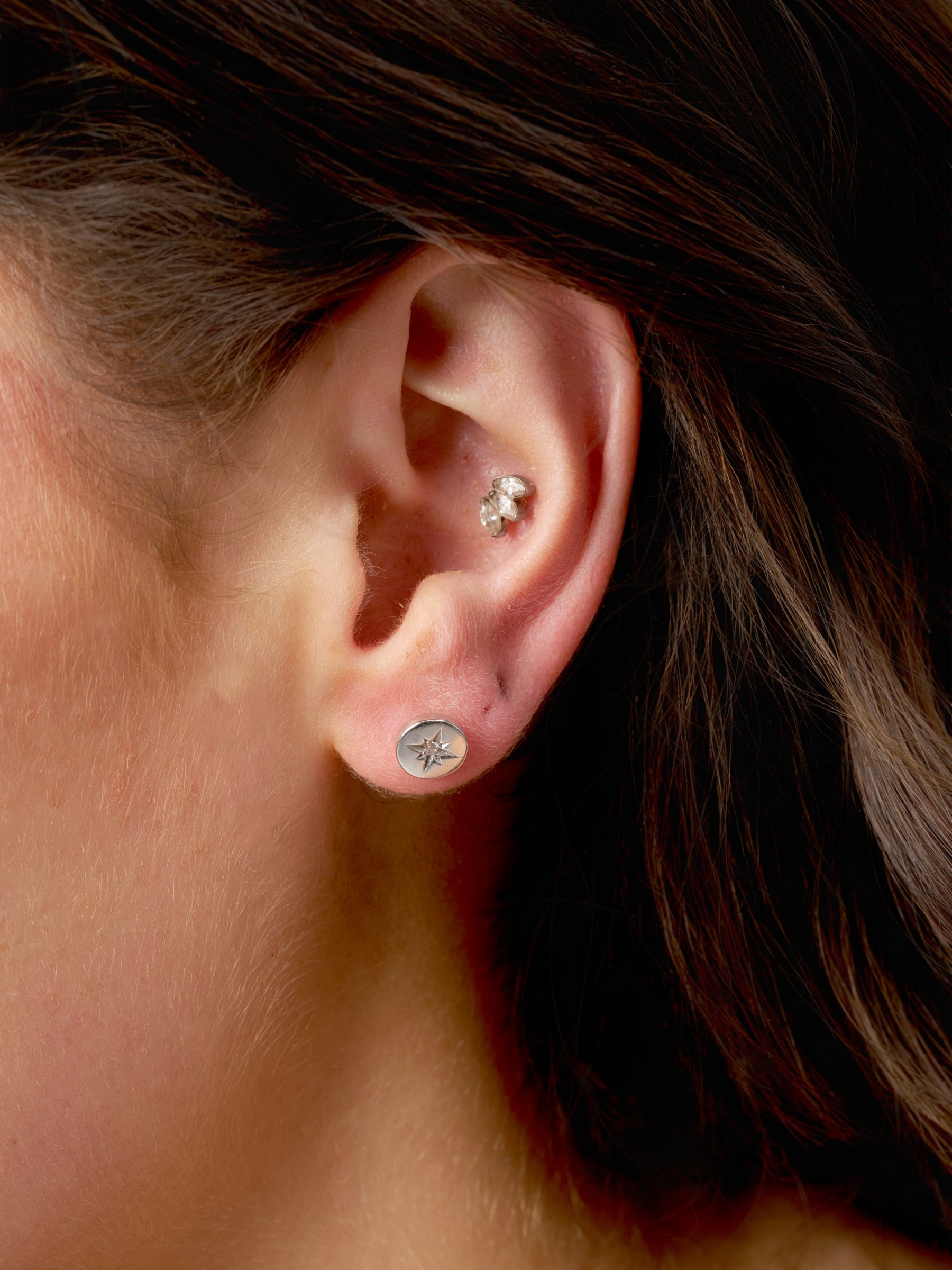 Silver North Star Stud Earrings | Auli