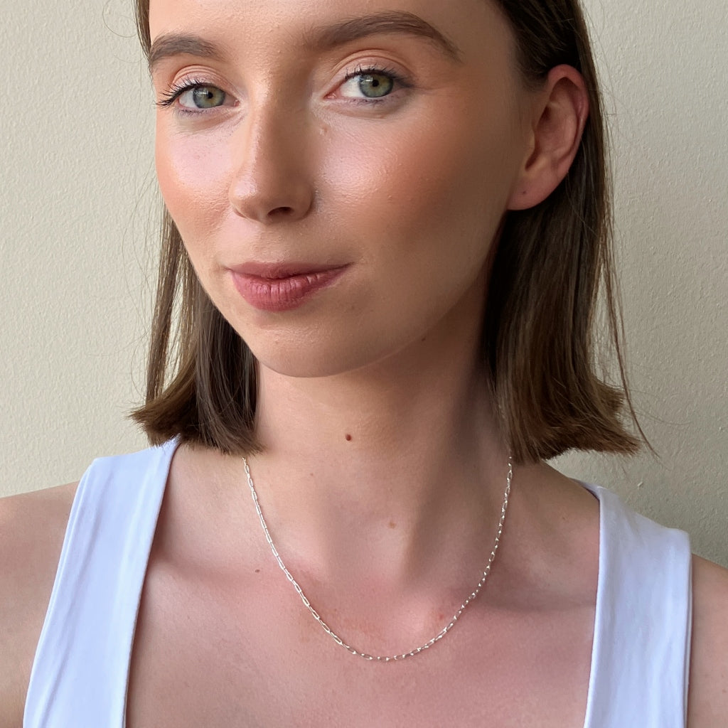 Silver Paperclip Chain Necklace