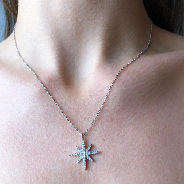 Avellino Silver Star Necklace