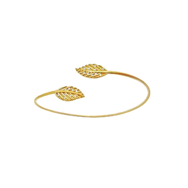 Cadiz Gold Leaf Bangle Bracelet
