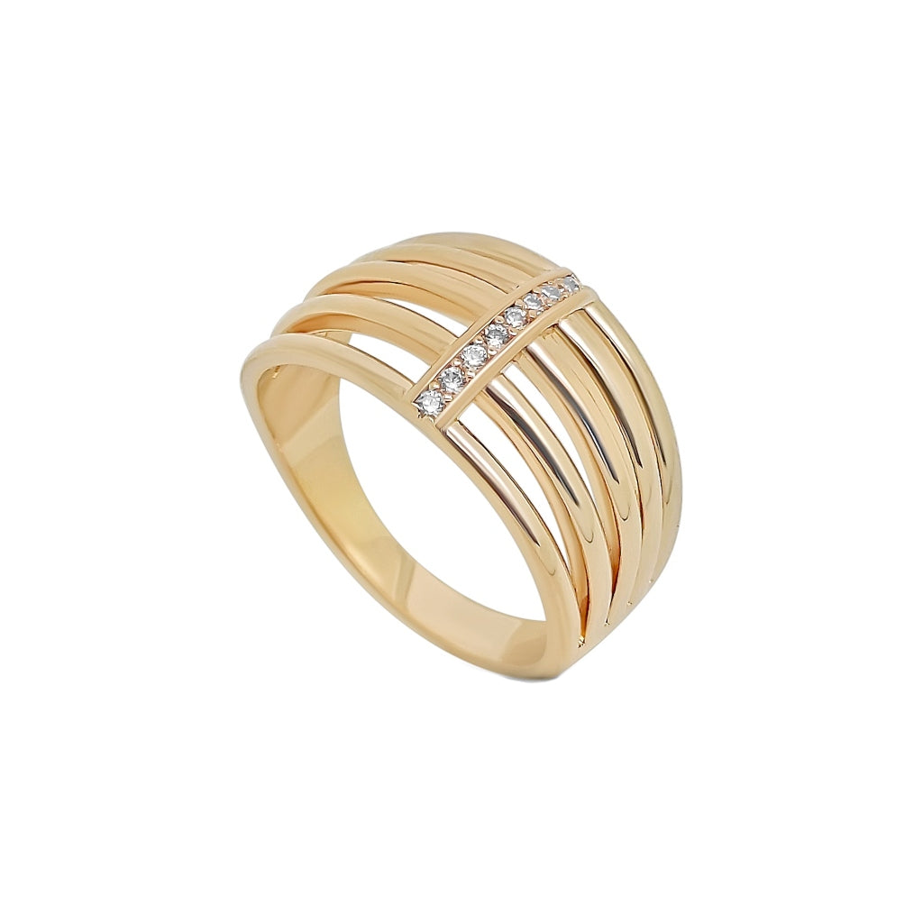 Lena Gold Chunky Multi Strand Ring