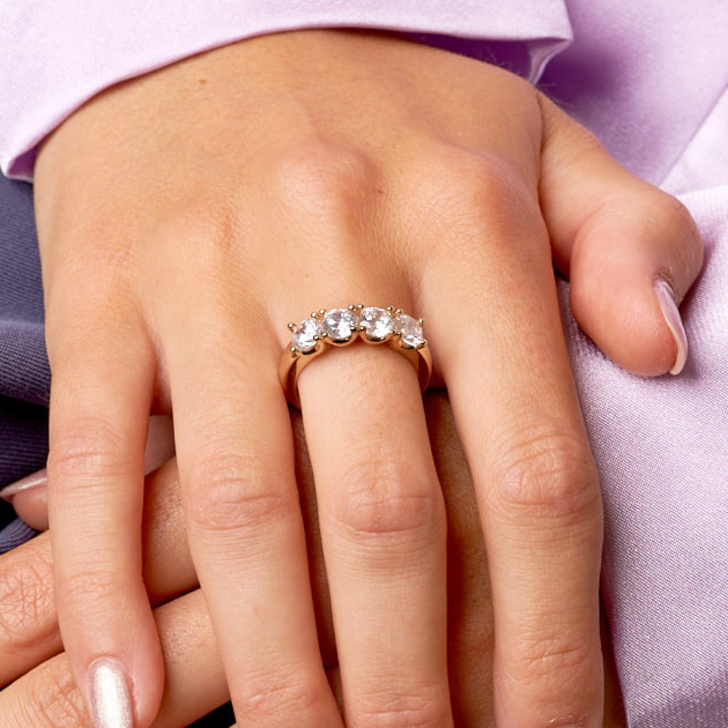 Gold Multi Stone Ring | Mandra